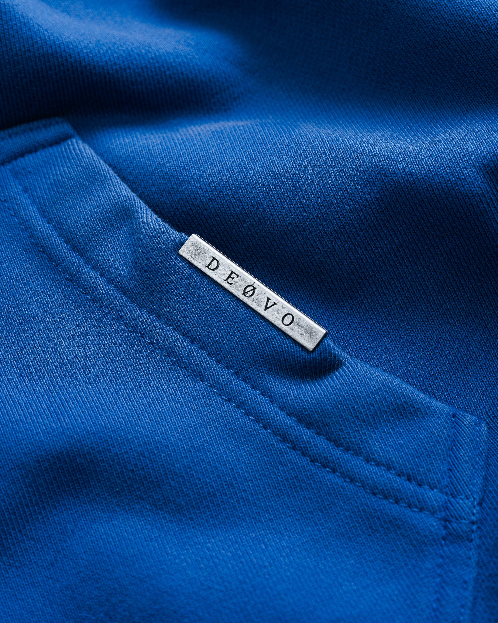 Vintage Washed Quarter Zip Hoodie - Royal Blue
