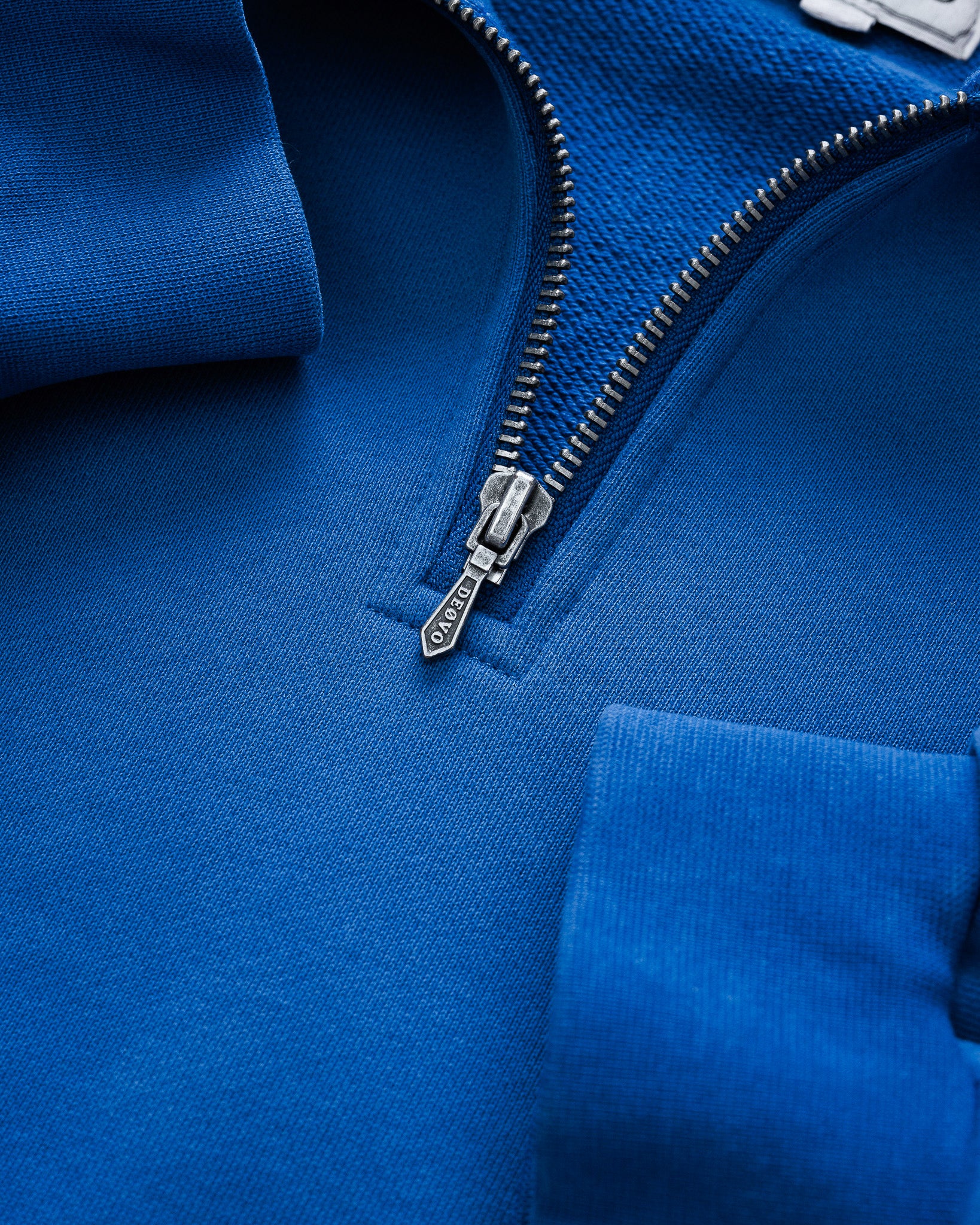 Vintage Washed Quarter Zip Hoodie - Royal Blue